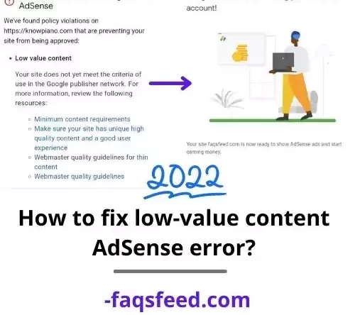 low value content adsense error